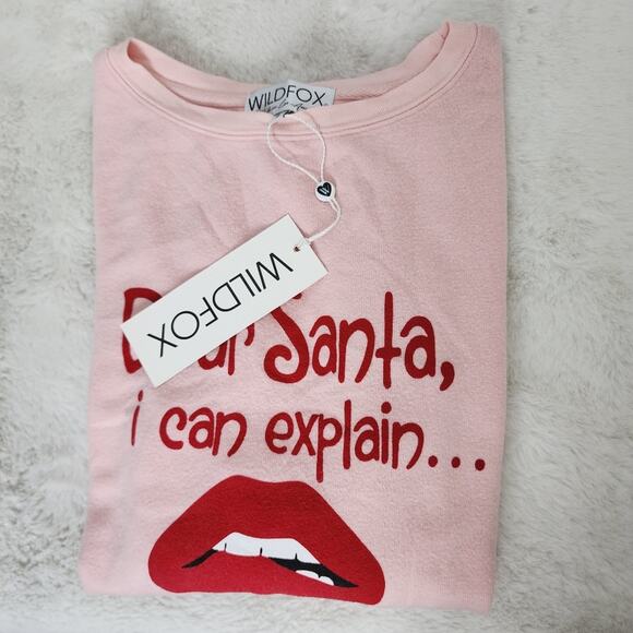 NEW Wildfox Dear Santa I Can Explain Baggy Jumper Christmas Sweatshirt - Picture 3 of 9